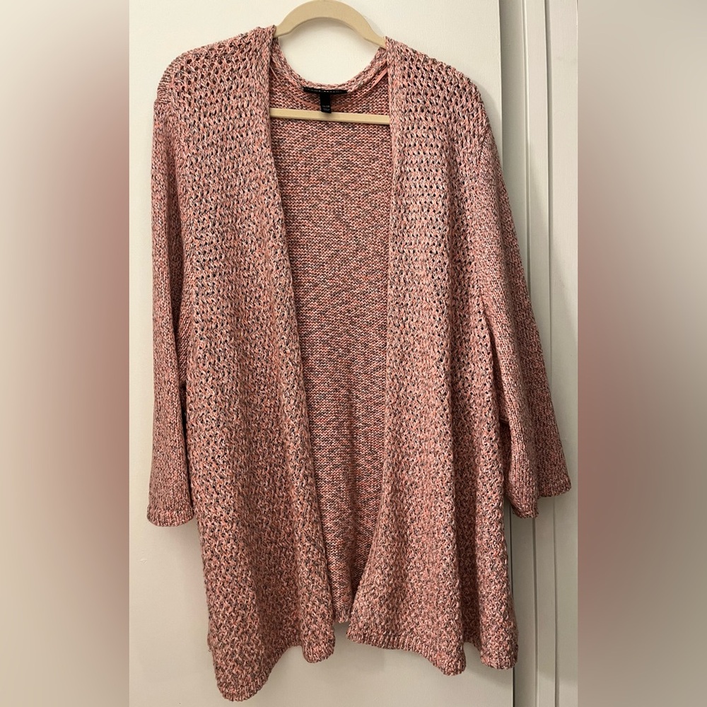 Lane Bryant Open Front Cardigan 26/28 Pink Multi